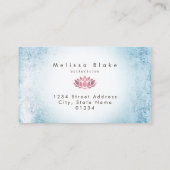 ロイヤリティカーフェイクドの青い箔ロータロゴ 名刺 (裏面)