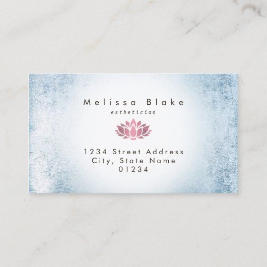 ロイヤリティカーフェイクドの青い箔ロータロゴ 名刺 (裏面)