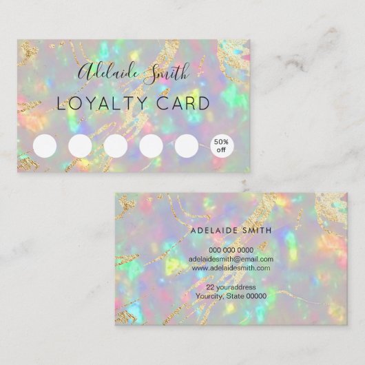 ロイヤリティカーフェイクド虹彩状結晶光 名刺 (正面/裏面)