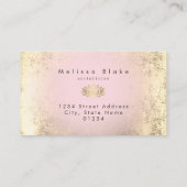 ロイヤリティカーフェイクド金ゴールドフォイルバタフライ 名刺 (裏面)