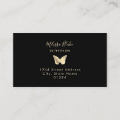 ロイヤリティカーフェイクド金ゴールドフォイル蝶 名刺 (裏面)