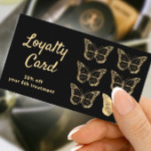 ロイヤリティカーフェイクド金ゴールドフォイル蝶 名刺