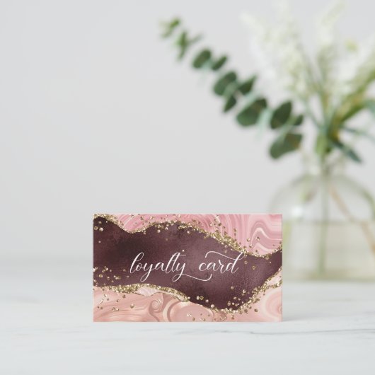 ロイヤリティグリッター大理石5爪、 ネイルまばたき 名刺 (スタンド正面)