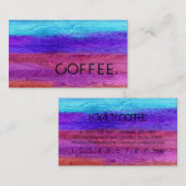 ロイヤリティコーヒカラフルーモダンポンチウッドルック#17 ロイヤリティカード (正面/裏面)