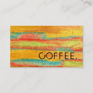 ロイヤリティコーヒカラフルーモダンポンチウッドルック#6 ロイヤリティカード