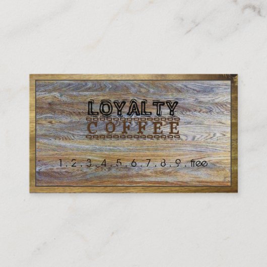 ロイヤリティコーヒモダンーパンチ木目#12 ロイヤリティカード (正面)