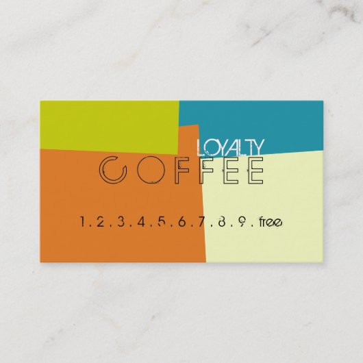 ロイヤリティコーヒーパンチレトロ色パターン ロイヤリティカード (正面)