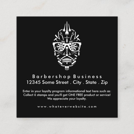 ロイヤリティバーバーショップシュガースカル ロイヤリティカード (正面)