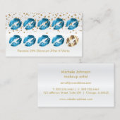 ロイヤリティパンチカード – ターコイズブルーグリッター2 ロイヤリティカード (正面/裏面)