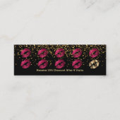 ロイヤリティパンチカード – ホットピンクグリッターと金ゴールド3 ロイヤリティカード (正面)