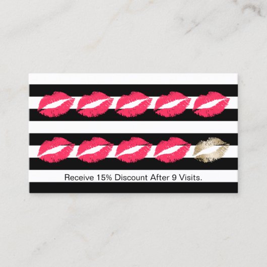 ロイヤリティパンチカード |メイクモダンアップアーティスト赤い唇 ロイヤリティカード (正面)