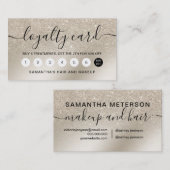 ロイヤリティパールグリッターアイボリーグラデーション金ゴールド金属 ロイヤリティカード (正面/裏面)