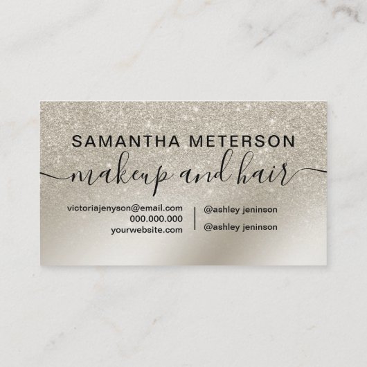 ロイヤリティパールグリッターアイボリーグラデーション金ゴールド金属 ロイヤリティカード (裏面)