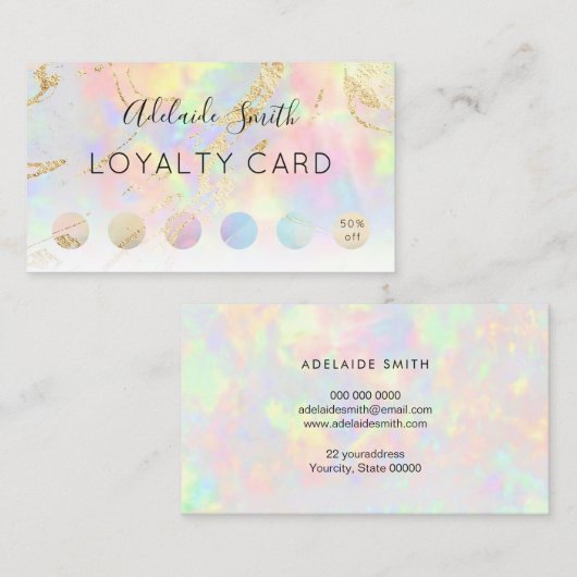 ロイヤリティフェイクカード虹色 名刺 (正面/裏面)