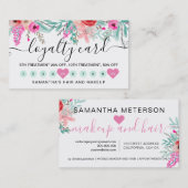 ロイヤリティミントピンクフローラ水色ハート10 ロイヤリティカード (正面/裏面)