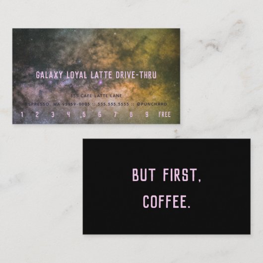 ロイヤリティラテドライブスルー銀河系ミルキーウェイフォト ロイヤリティカード (正面/裏面)