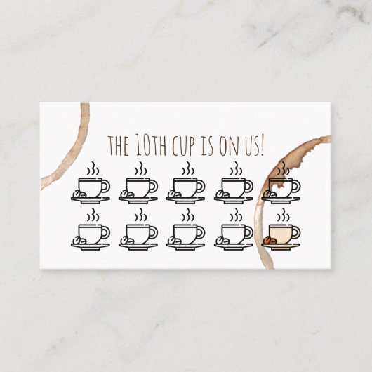 ロイヤリティリワードカードコーヒーショップカフェ 名刺 (正面)