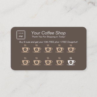 ロイヤリティリワードパンチカード – コーヒーショップ&カフェ 名刺