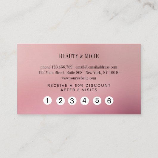 ロイヤリティートカルテグリッター5爪、 ネイルラーシュ美しい 名刺 (裏面)