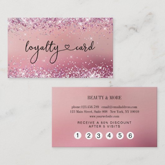 ロイヤリティートカルテグリッター5爪、 ネイルラーシュ美しい 名刺 (正面/裏面)