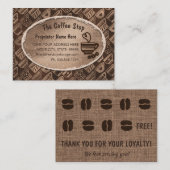 ロイヤリティ喫茶ラテマグビーンズブラウンアート 名刺 (正面/裏面)