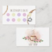 ロイヤリティ報酬カードコーヒーショップカフェ 名刺 (正面/裏面)