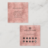 ロイヤリティ10爪、 ネイルの点滅グリッター スクエア名刺 (正面/裏面)