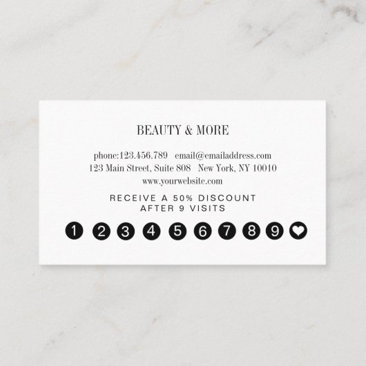 ロイヤリティ10爪、 ネイルの点滅美しい名刺 名刺 (裏面)