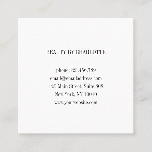 ロイヤリティ10爪、 ネイルラッシュスグラデーションクエアビジネスカー スクエア名刺 (正面)