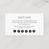 ロイヤリティ5爪、 ネイルの点滅美しい名刺 名刺 (裏面)