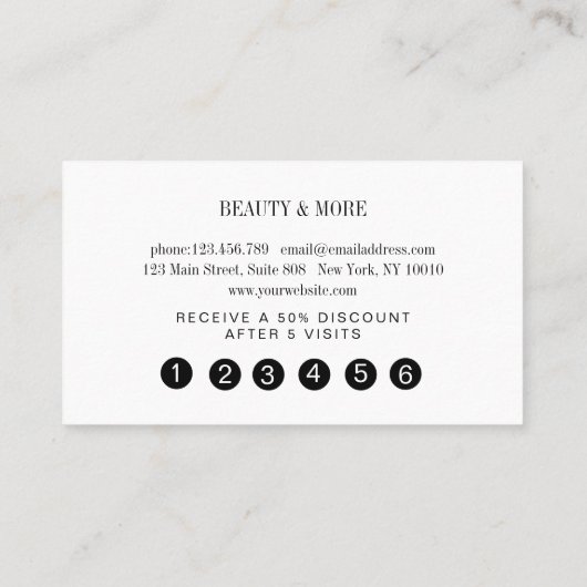 ロイヤリティ5爪、 ネイルの点滅美しい名刺 名刺 (裏面)