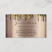 ロイヤリティ6メイクアップまつげ金ゴールドティール(緑がかった色)ドリップ 名刺 (裏面)