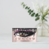 ロイヤリティ6メイクアップピンクまつ毛エクステンション 名刺 (スタンド正面)