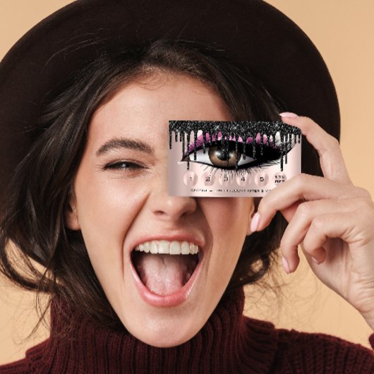 ロイヤリティ6メイクアップピンクまつ毛エクステンション 名刺