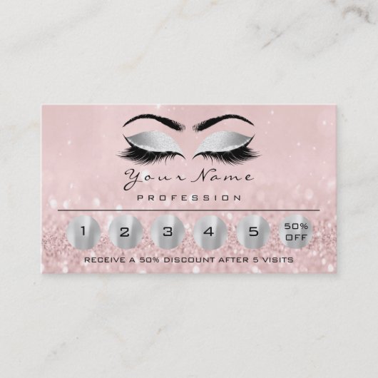 ロイヤリティ6メイクアップ眉目まぶしバラシルバー 名刺 (正面)