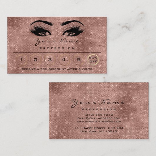 ロイヤリティ6メイクアップ眉目まぶしバラスパーク 名刺 (正面/裏面)