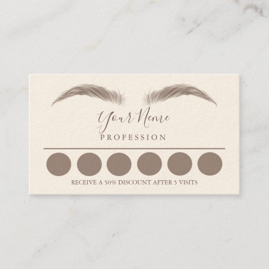 ロイヤリティ6メイクアップ眉目点滅ビジネスカー 名刺 (正面)