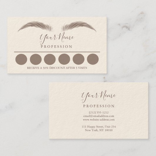 ロイヤリティ6メイクアップ眉目点滅ビジネスカー 名刺 (正面/裏面)