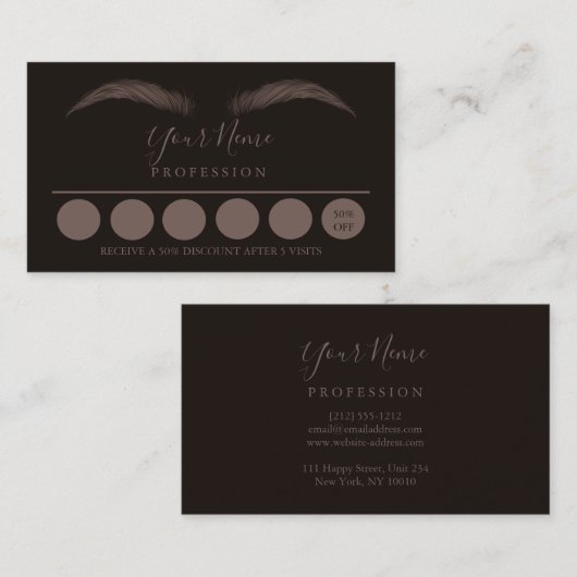 ロイヤリティ6メイクアップ眉目点滅灯 名刺 (正面/裏面)