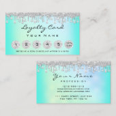 ロイヤリティ6メイクエステティシャンまつ毛ダイヤモンドミント 名刺 (正面/裏面)