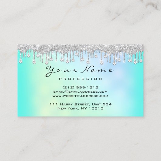 ロイヤリティ6メイクエステティシャンまつ毛ダイヤモンドミント 名刺 (裏面)