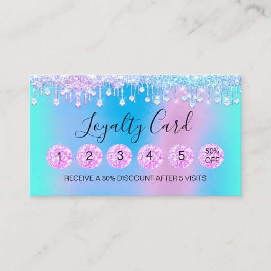 ロイヤリティ6メイクエステティシャンまつ毛ピンクダイヤモンド 名刺 (正面)