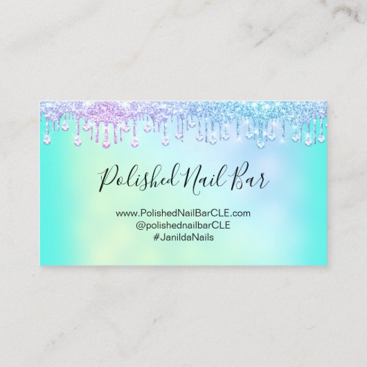 ロイヤリティ6メイクエステティシャンまつ毛ピンクドリップ 名刺 (裏面)