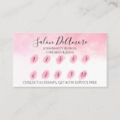 ロイヤリティ/スタンプカードガール(三つ編みピンクの水彩) 名刺 (裏面)