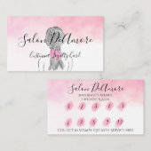 ロイヤリティ/スタンプカードガール（三つ編みピンクの水彩）  名刺 (正面/裏面)