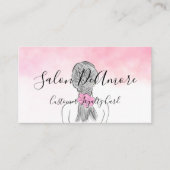 ロイヤリティ/スタンプカードガール（三つ編みピンクの水彩）  名刺 (正面)
