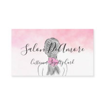 ロイヤリティ/スタンプカードガール（三つ編みピンクの水彩） 