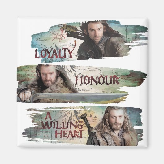 ロイヤリティ、名誉、喜んでハート マグネット (正面)