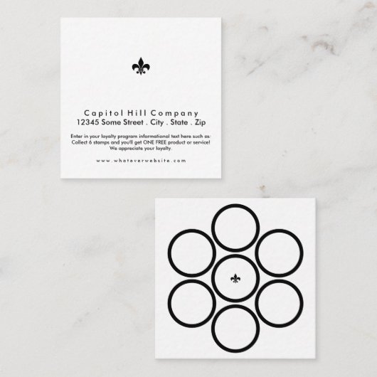 ロイヤリティprogram fleur de lysスクエア ロイヤリティカード (正面/裏面)