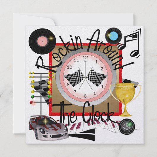 ロイヤルでロックンロールなレーシングパーティー - SRF 招待状 (正面)